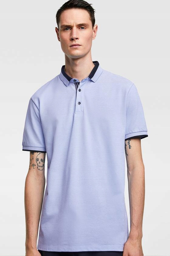 13W048 ZARA__MD6 KOSZULKA POLO KONTRAST__L