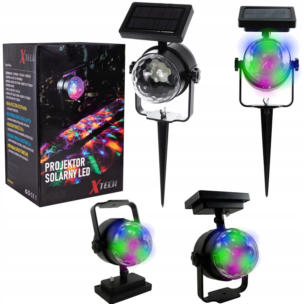 LAMPA SOLARNA OGRODOWA LED PROJEKTOR SOLAR X-TECH
