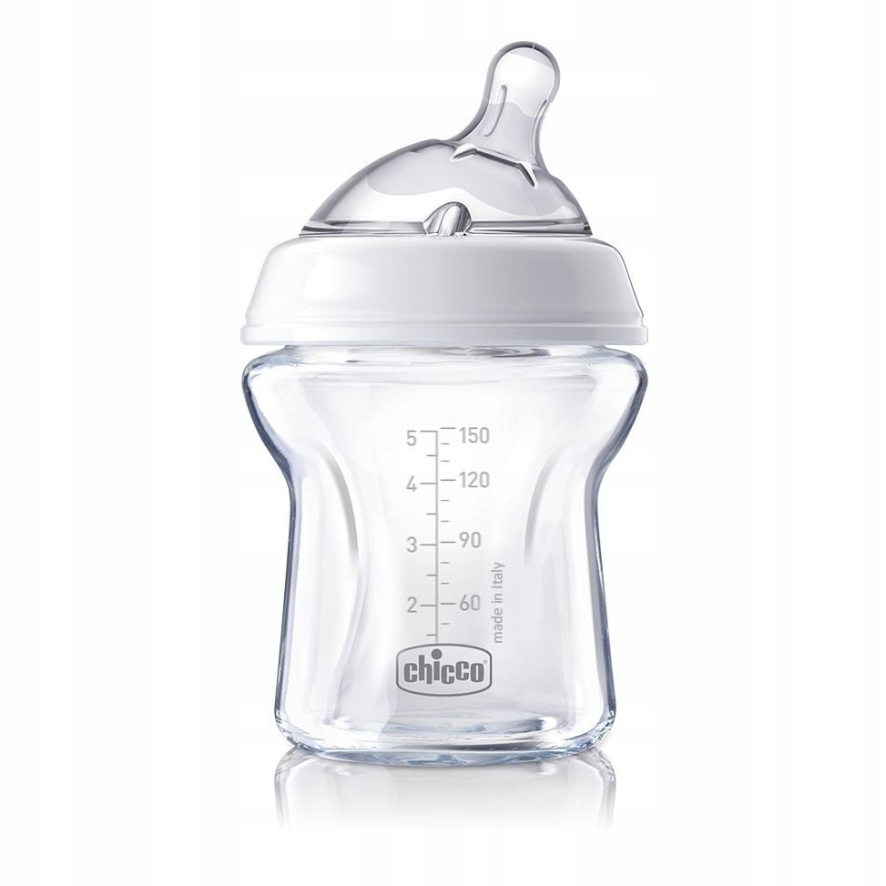 Chicco NaturalFeeling szklana butelka-150 ml smocz