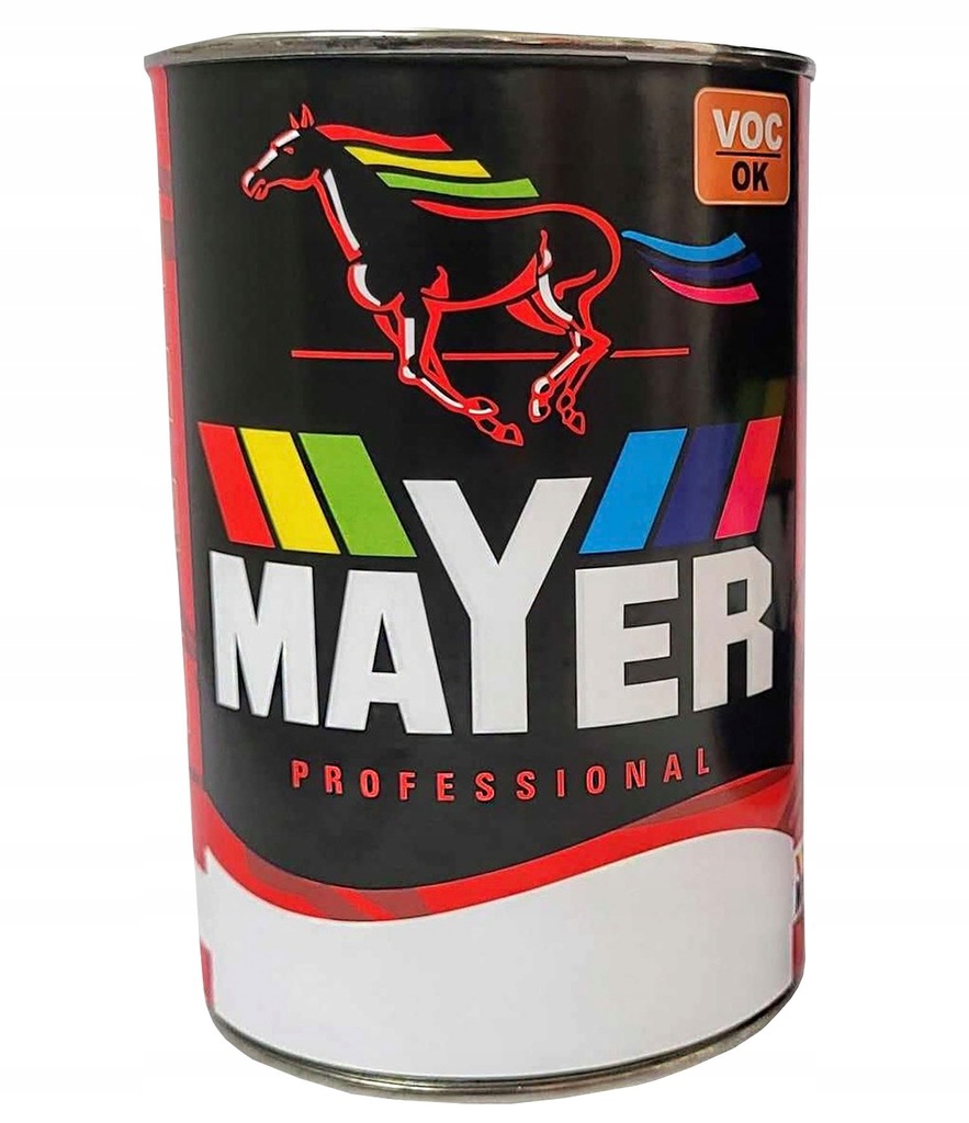 Lakier Akrylowy 2:1 WYSOKI POŁYSK Kolor Czarny RAL 9005 Pojemność 1 L MAYER
