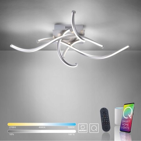 OUTLET-70% PAUL NEUHAUS LAMPA LED Q-Malina SREBRO SMART OŚWIETLENIE PILOT