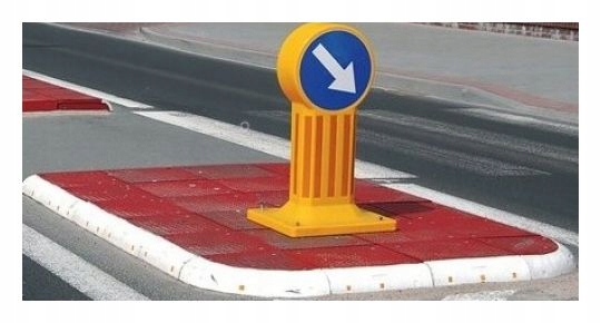 Azyl drogowy wysepka drogowa el skrajny zewnętrzny