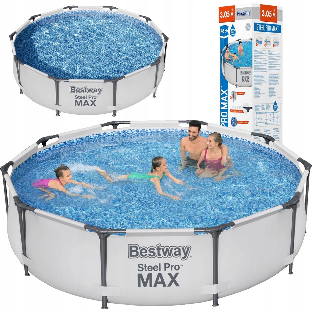 BASEN OGRODOWY STELAŻOWY 305x76 BESTWAY ZESTAW 5W1 - 12009669820 ...