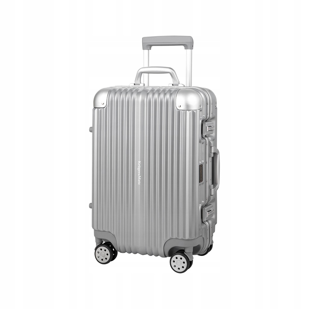 KM0296-S Kabinowa walizka na kółkach srebrna
