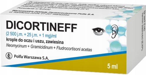 DICORTINEFF 2 500 j.m. krople do oczu i uszu