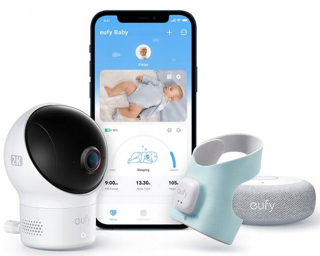 CZUJNIK SNU KAMERA DLA DZIECKA CZAS SNU TĘTNO RUCHY EUFY SMART SOCK S340