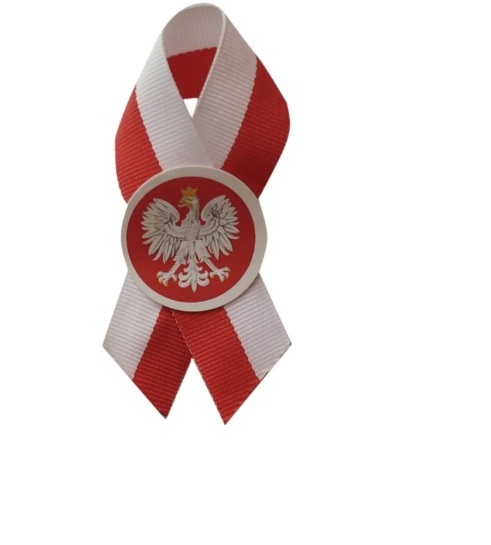 Kotylion narodowy, kokarda, przypinka, 10 sztuk