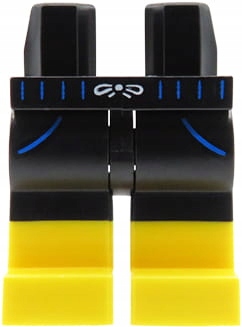 LEGO nogi / nóżki figurki - czarne krótkie spodenki z kieszeniami