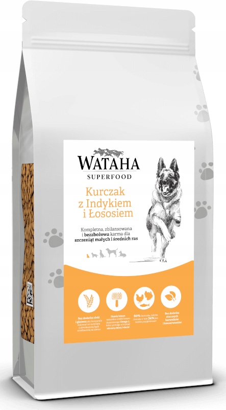 WATAHA 60% kurczaka indyka łososia + witaminy 12kg