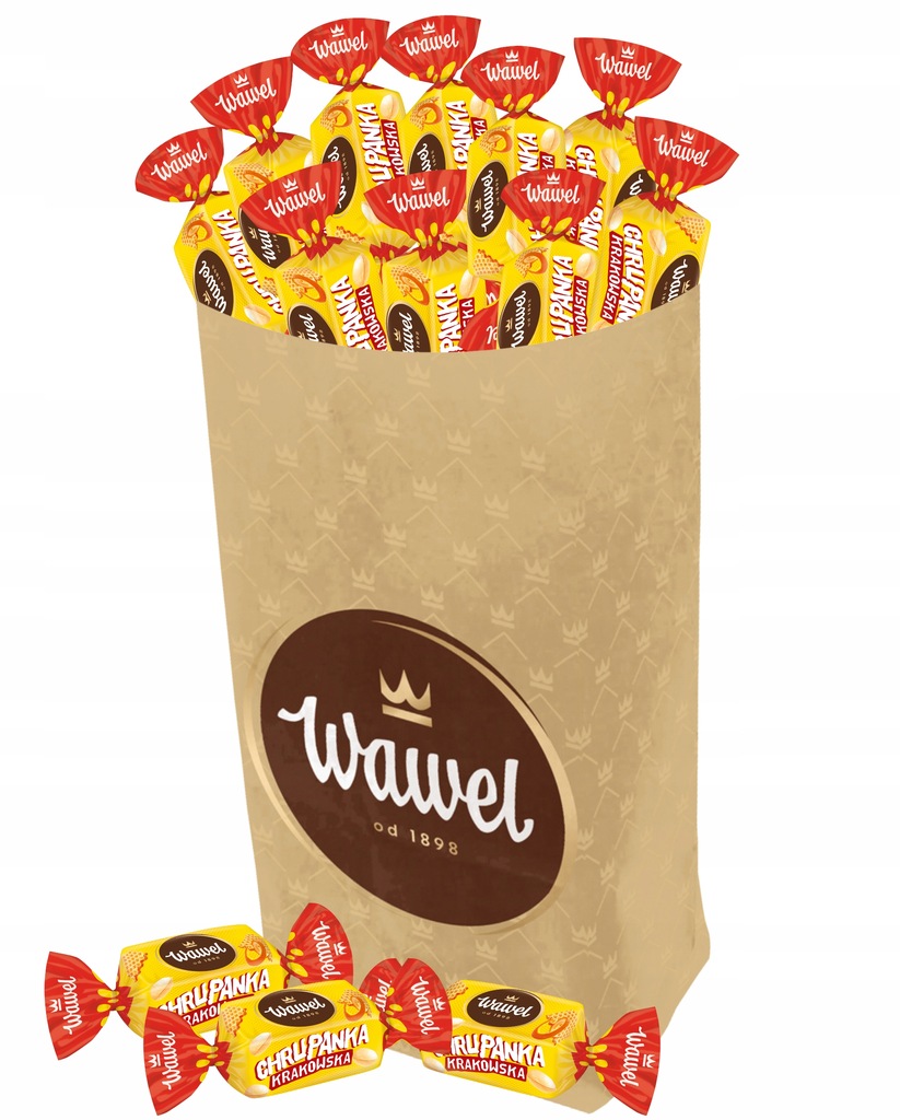 Cukierki czekoladowe Chrupanka Krakowska Praliny w czekoladzie Wawel 1kg
