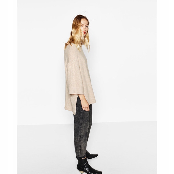 ZARA 36 S ASYMETRYCZNY SWETER OVERSIZE B6036