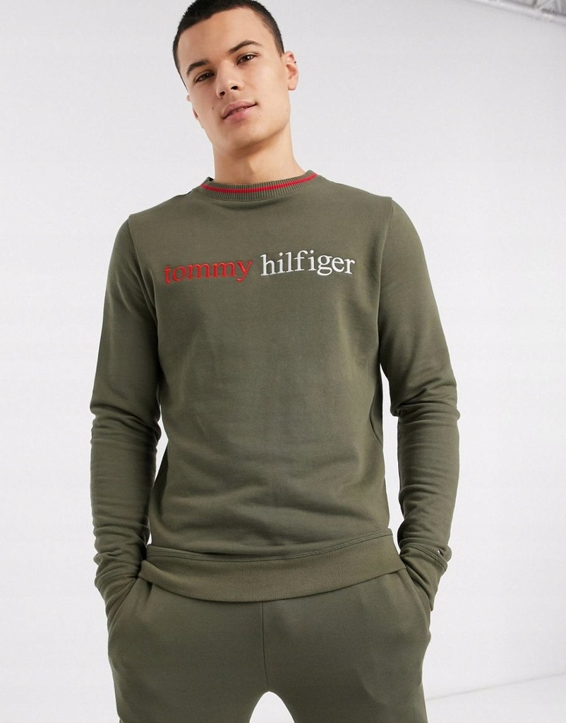 TOMMY HILFIGER BLUZA MĘSKA KHAKI Z LOGO S ARD