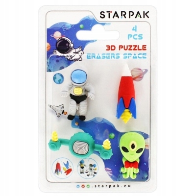 Gumka do mazania 3D puzzle 4 sztuki Space