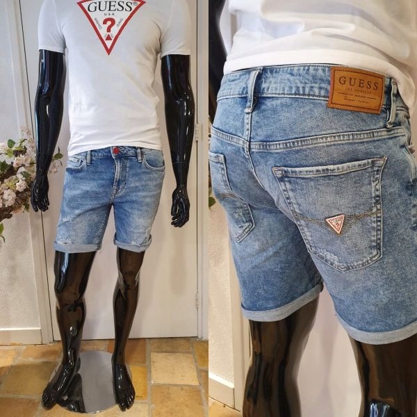 GUESS SZORTY JEANSOWE SLIM M02D03D3Y94 REDE 34