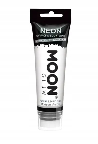 Moon Glow Neon UV Farba do twarzy i ciała z aplikatorem Biała 75ml