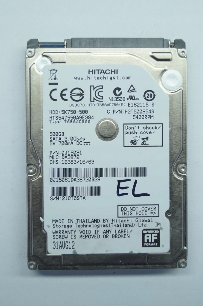 Elektronika do dysku Hitachi HTS547550A9E384