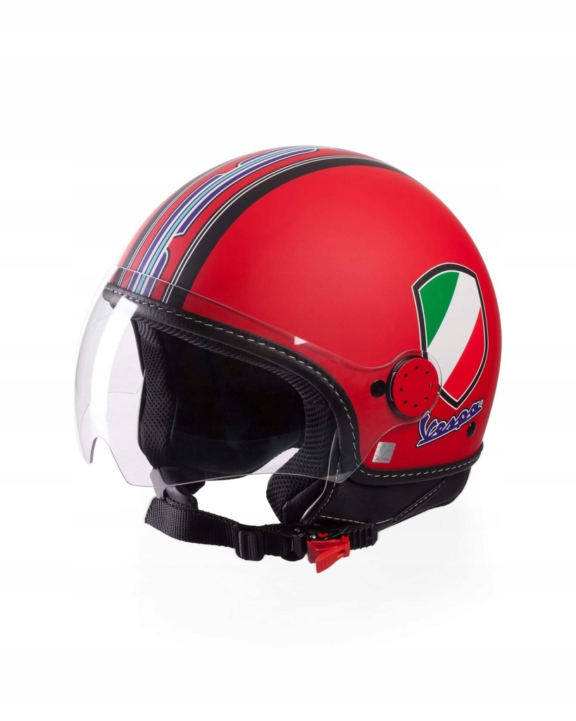 KASK VESPA V-STRIPES CZERWONY MATOWY M | PROMOCJA