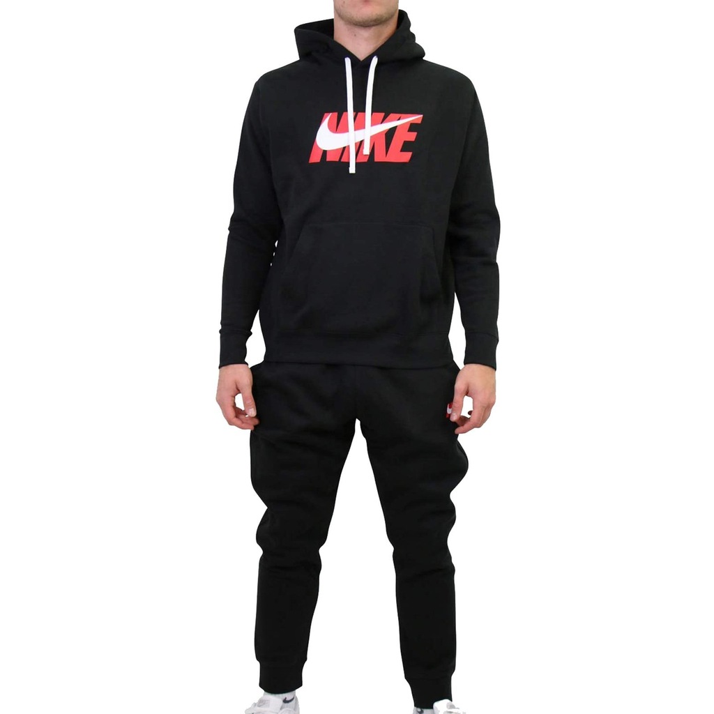 NIKE BLUZA SPODNIE MĘSKIE DRES KOMPLET CZARNY M