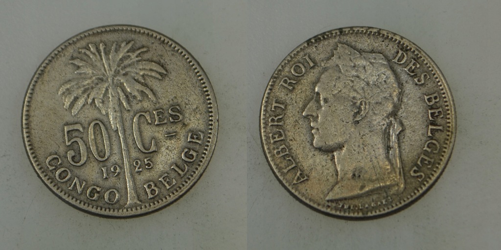 Kongo Belgijskie - 50 Centimes 1925 rok