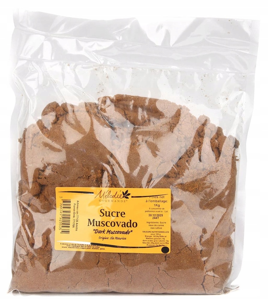 Ciemny cukier Muscovado poch. Mauritius 1kg 1000g Dark Muscovado