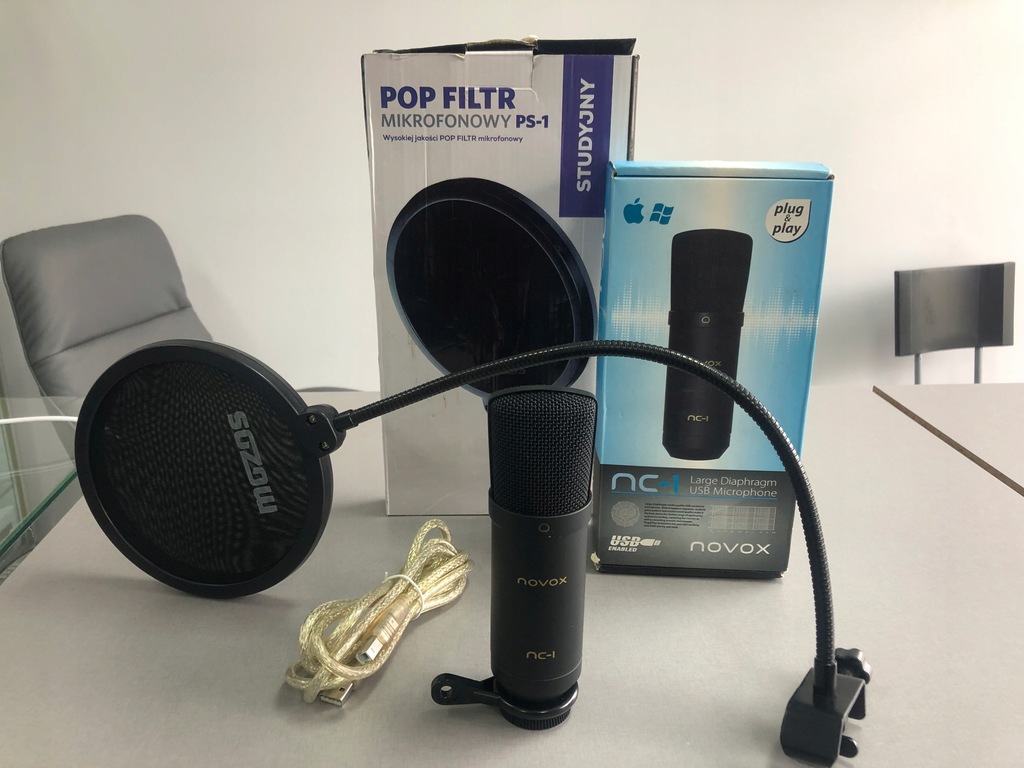 mikrofon Pojemnosciowy novox nc-1 z całym zestawem