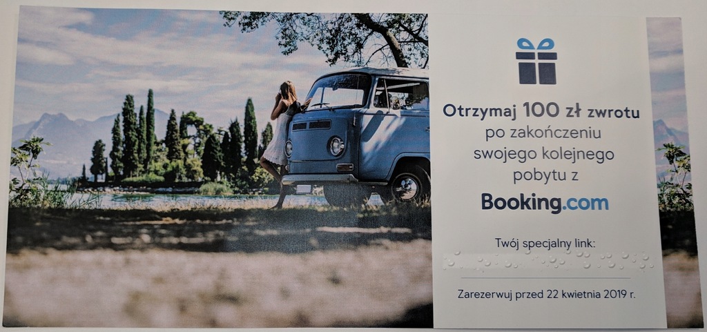 BOOKING.COM VOUCHER KUPON RABAT BON 100zł BOOKING