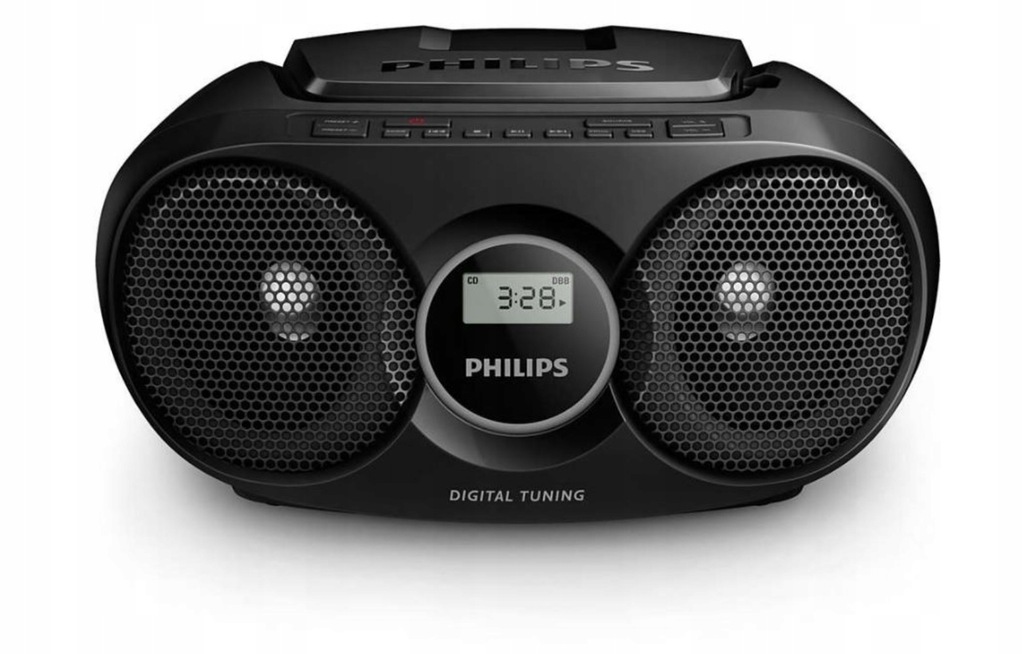 Philips Radio CD czarne AZ215B Boombox FM STEREO zas. sieciowe na baterie
