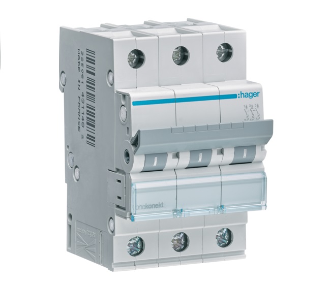 Wyłącznik nadprądowy Hager 230 V IP20 3P B16 A