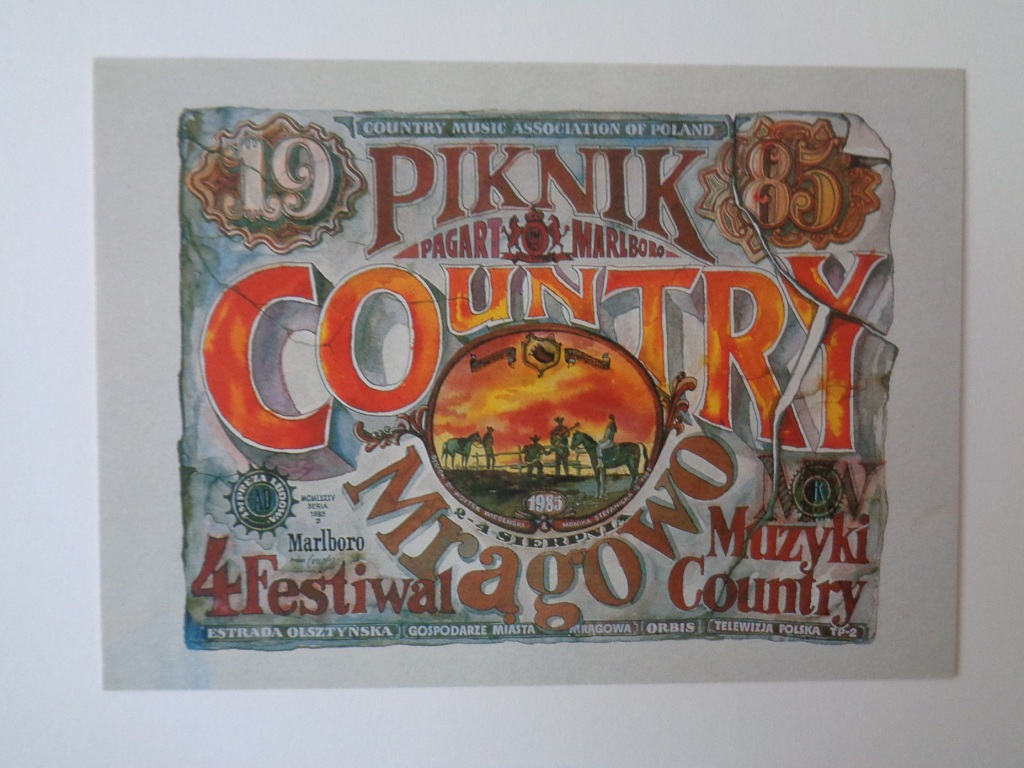 kartka pamiątkowa Piknik Country Mrągowo 1985r.