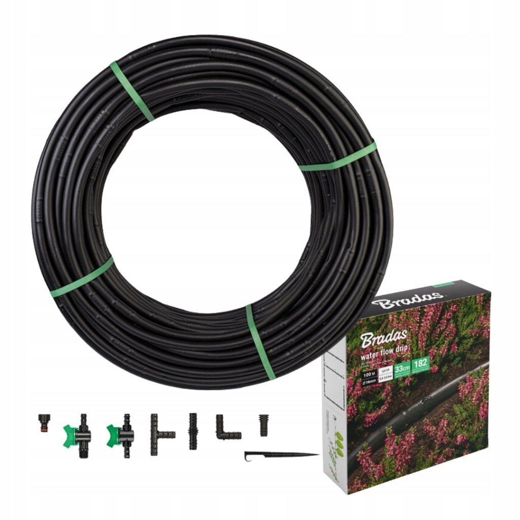 LINIA KROPLUJĄCA NAWODNIENIE KROPELKOWE 100m Wąż KROPLUJĄCY ZESTAW WATER