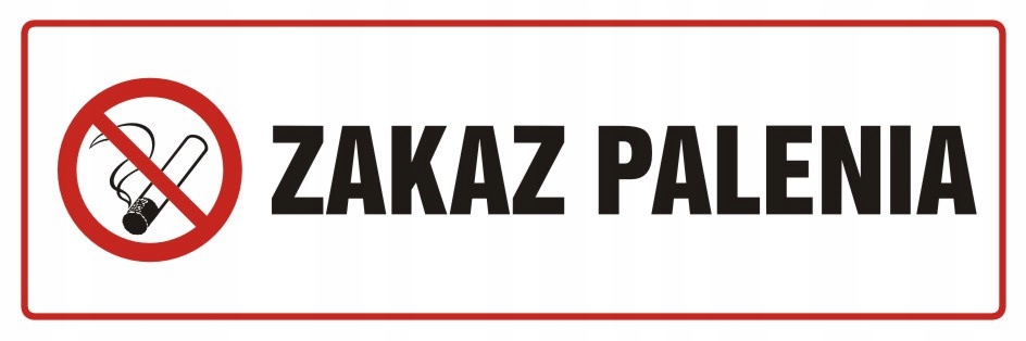 Zakaz palenia 2, 20x60 cm, PCV 1 mm