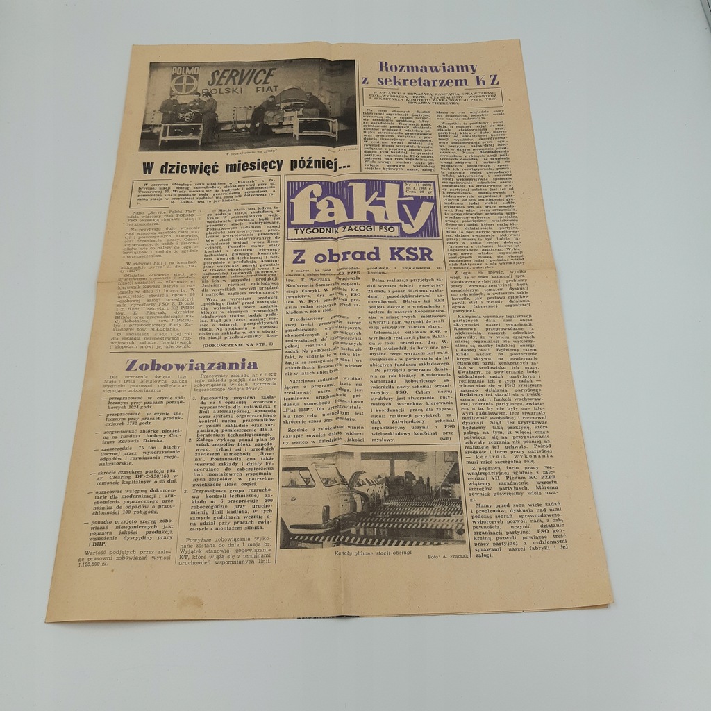 GAZETA ZAKŁADOWA FSO ŻERAŃ FAKTY FSO 1968r