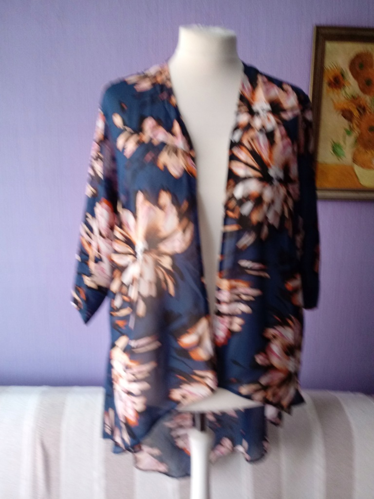 Kimono ELVIE granat duże kwiaty roz.20/48 szafa_xl