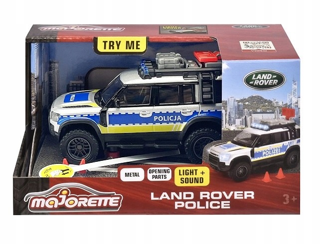 Majorette: Grande Land Rover policja, 12,5 cm