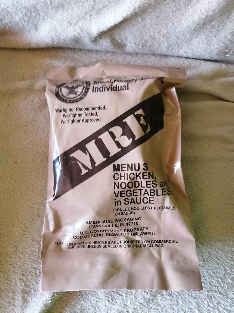 Amerykańskie wojskowe racje żywnościowe MRE nr 3