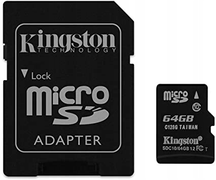 Karta pamięci microSD SDHC Kingston 64GB + ADAPTER