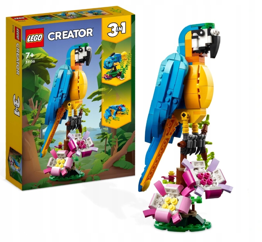 LEGO Creator 3 w 1 31136 Egzotyczna papuga 3w1 + KATALOG PDF