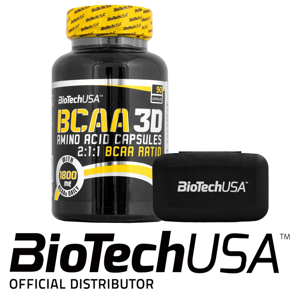 BIOTECH USA BCAA 3D 90kaps. AMINOKWASY SIŁA RZEŹBA