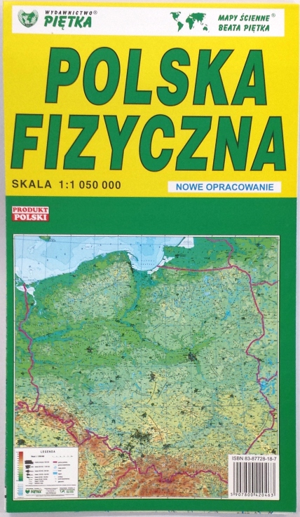 Polska fizyczna-mapa 1: 1 050 000