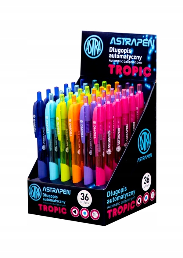 DŁUGOPIS AUTOMATYCZNY ASTRAPEN TROPIC, DISPLAY 36 SZTUK