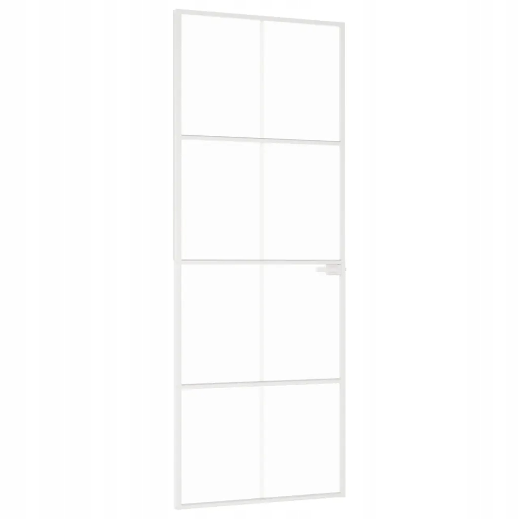 Drzwi wewnętrzne, białe, 76x201,5 cm, szkło i alum