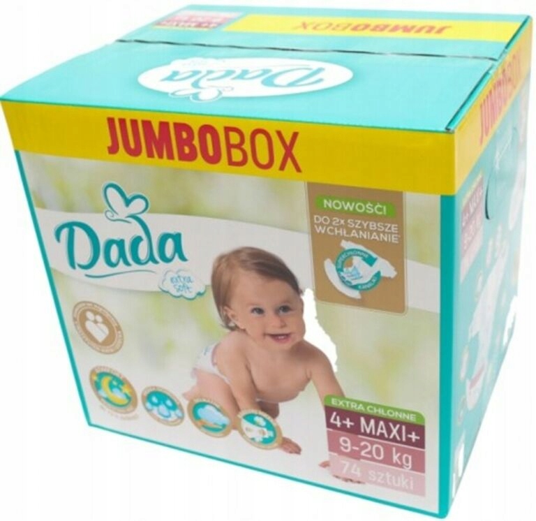 PIELUCHY DADA EXTRA SOFT 4+ 9-20KG 74SZT JUMBOBOX