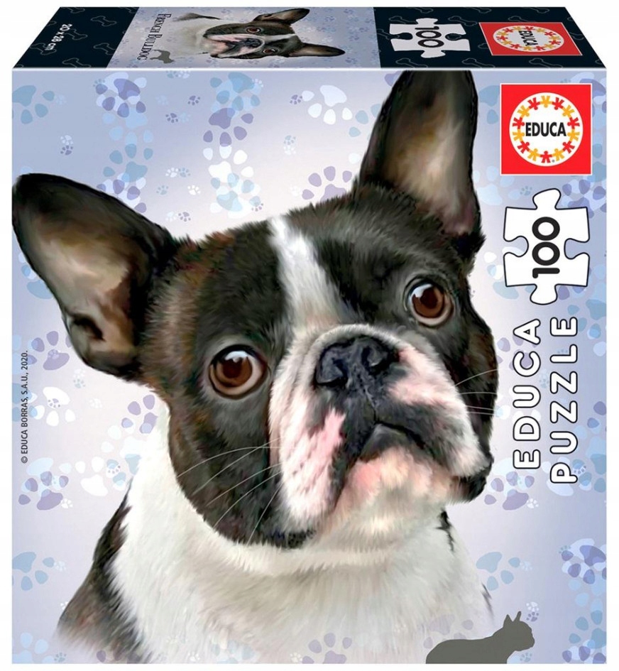 Puzzle 100 elementów. Psy - Buldog francuski