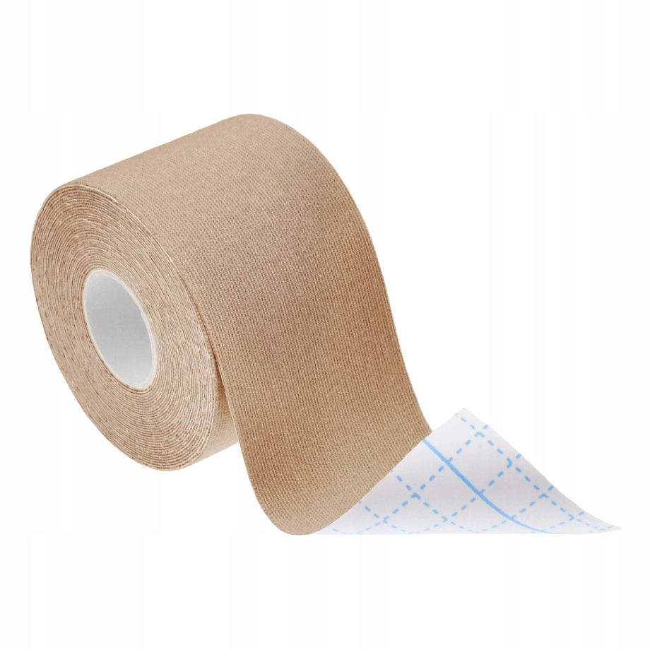 TAŚMA KINEZJOLOGICZNA DO KINESIOTAPINGU CIAŁA TEJPY 5cm x 5m CIELISTA