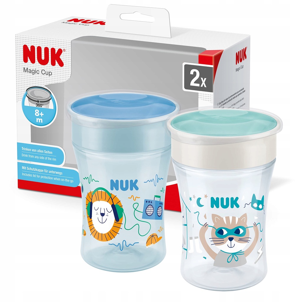 NUK Magic Cup 2er Set - Auslaufsicherer Trinkbecher 230ml