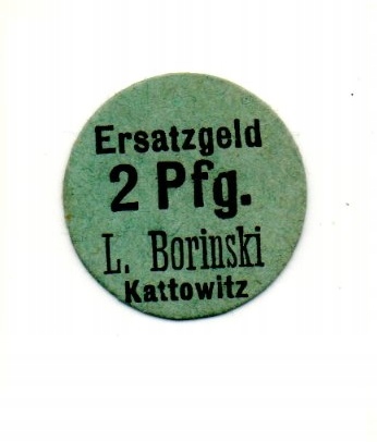 KATOWICE Kattowitz L. Borinski 2 Pfg z błędem