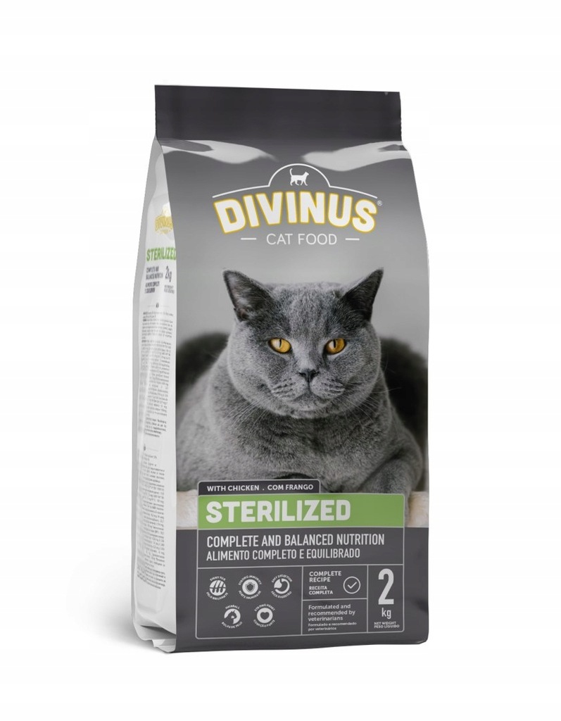 Divinus Cat Sterilized dla kotów sterylizowanych 2kg Divinus