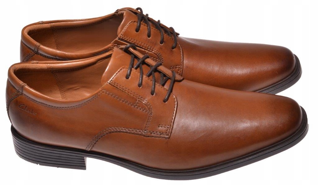 PÓŁBUTY CLARKS TILDEN PLAIN DARK TAN LEATHER 41