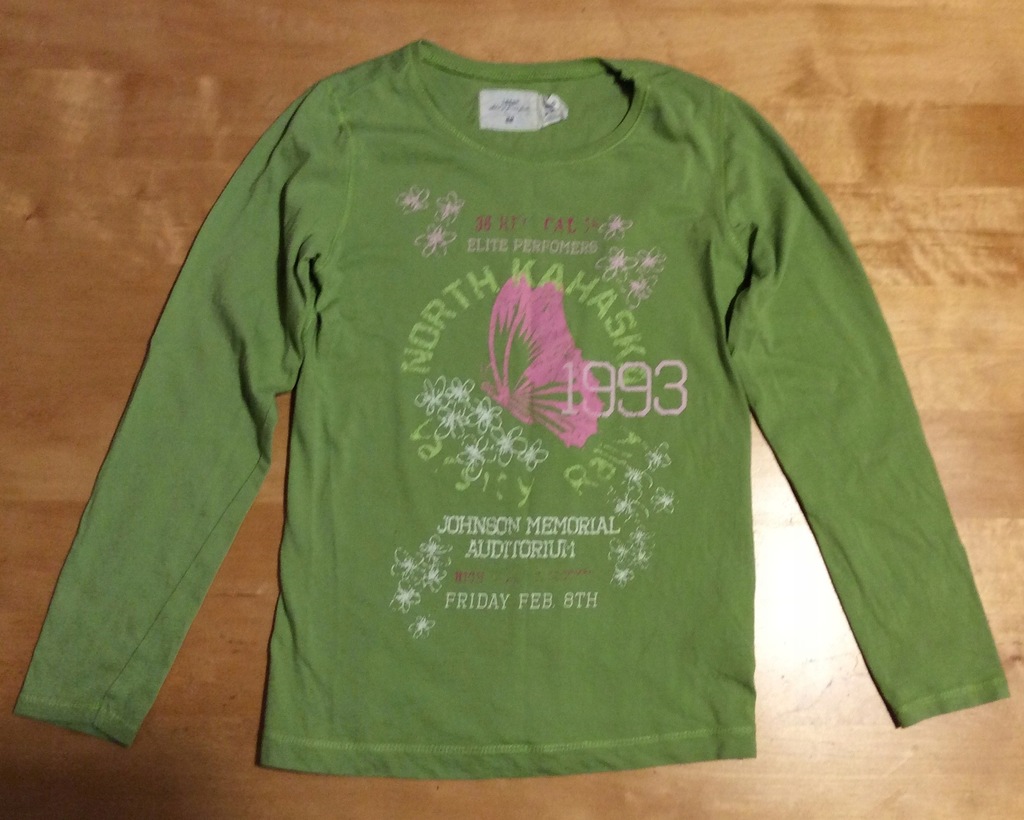 H&M ZIELONY LONGSLEEVE 122/128