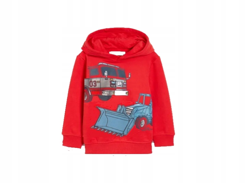 NOWA C&A bluza dresowa KOPARKA STRAŻ czerwona 98